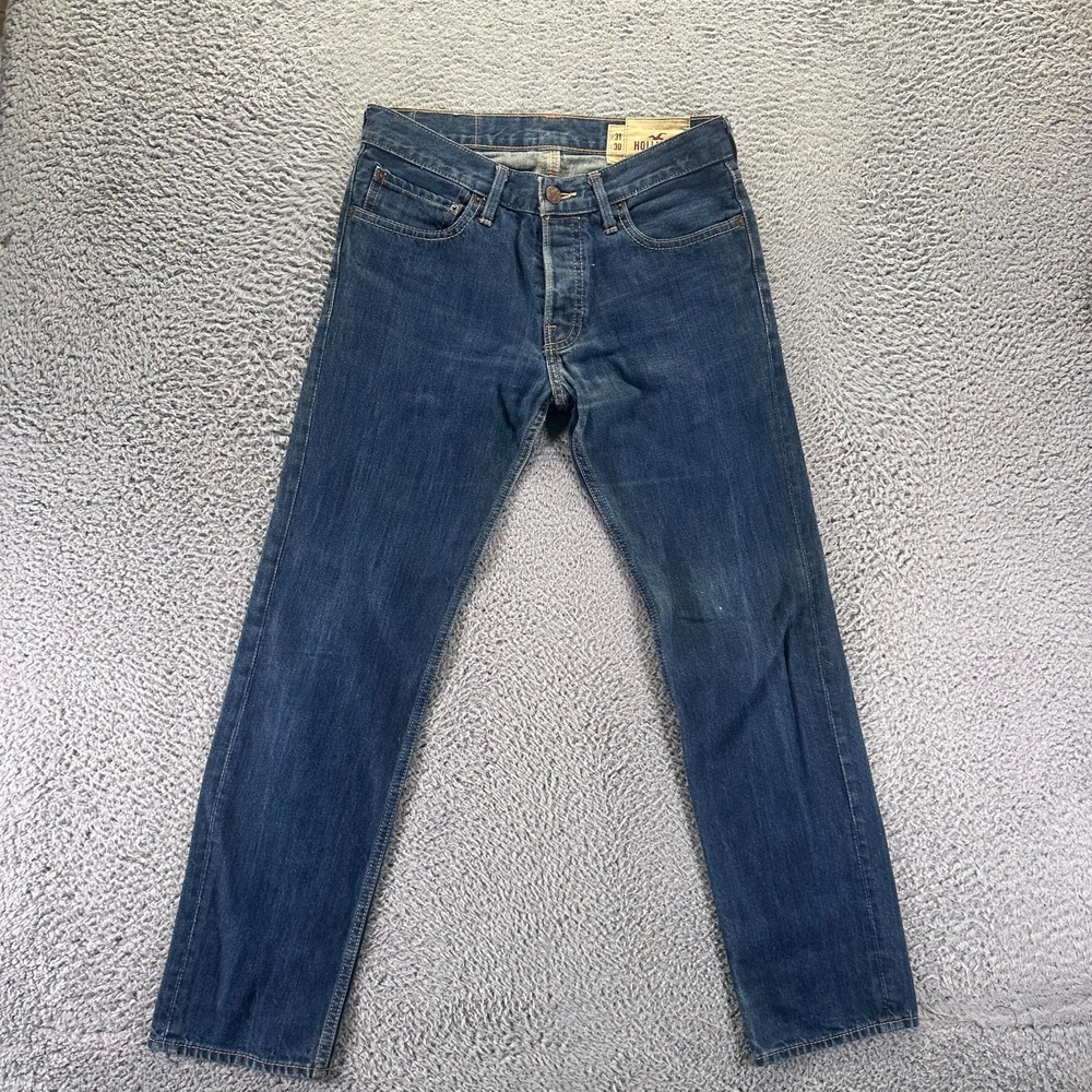 Hollister Palm Canyon Jeans Mens 31x30 Blue Cotton Denim Skinny Leg Button-Fly